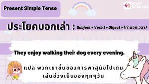 เรียนรู้เรื่อง Present Tense โดยมีคำบอกเวลา และเเต่งประโยคให้เข้ากับคำศัพท์เรื่องสถานที่ต่� (3)