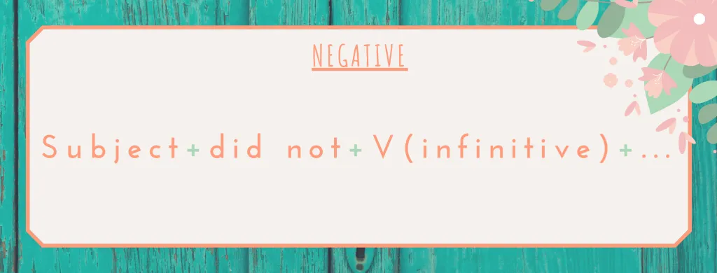negative past simple
