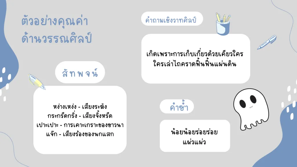 ถอดคำประพันธ์ กลอนดอกสร้อยรำพึงในป่าช้า