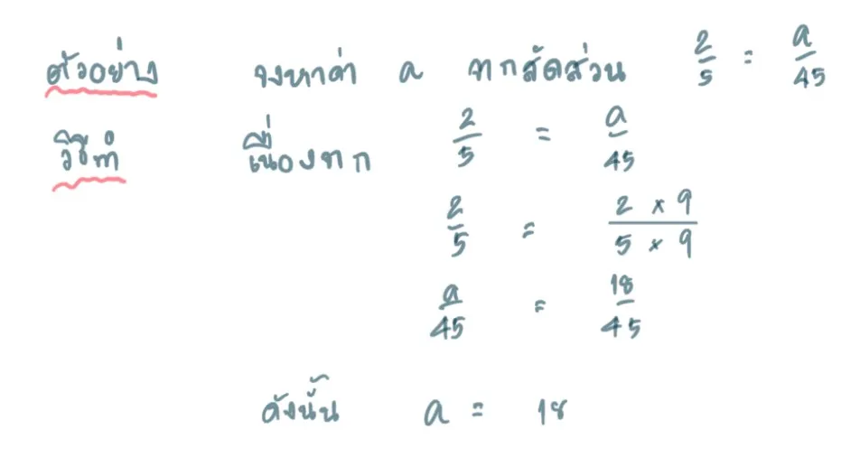หาค่าตัวแปรสัดส่วน