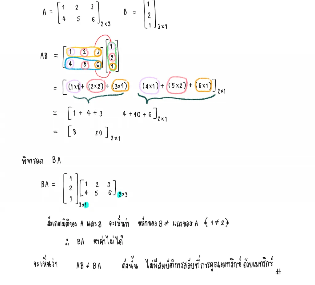 การบวก ลบ และคูณเมทริกซ์