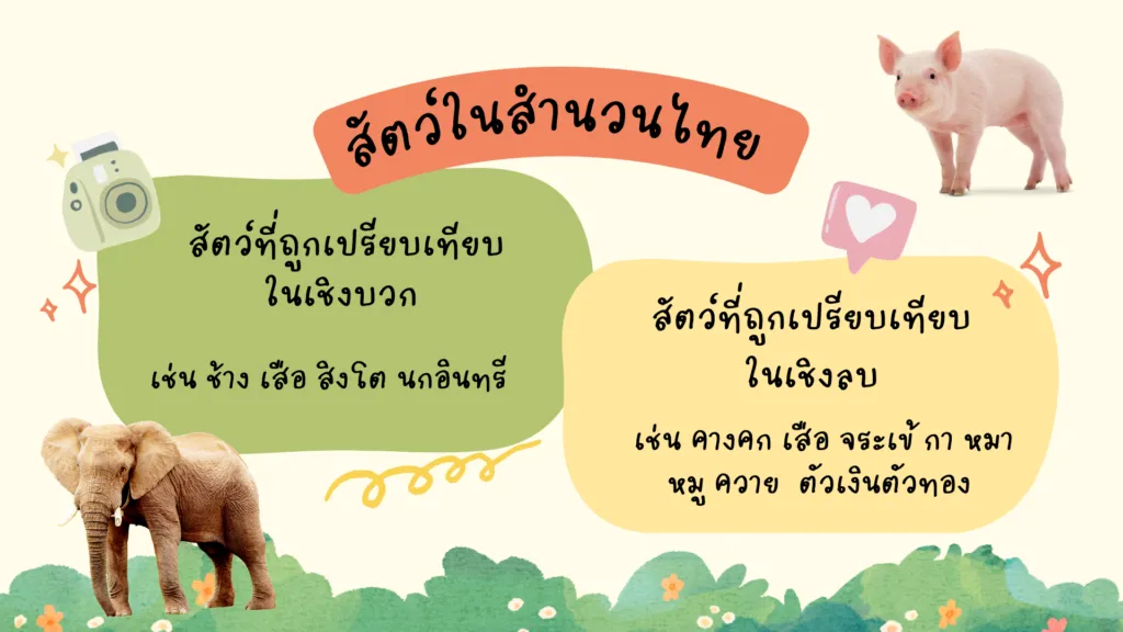 สำนวนไทยที่เกี่ยวกับสัตว์