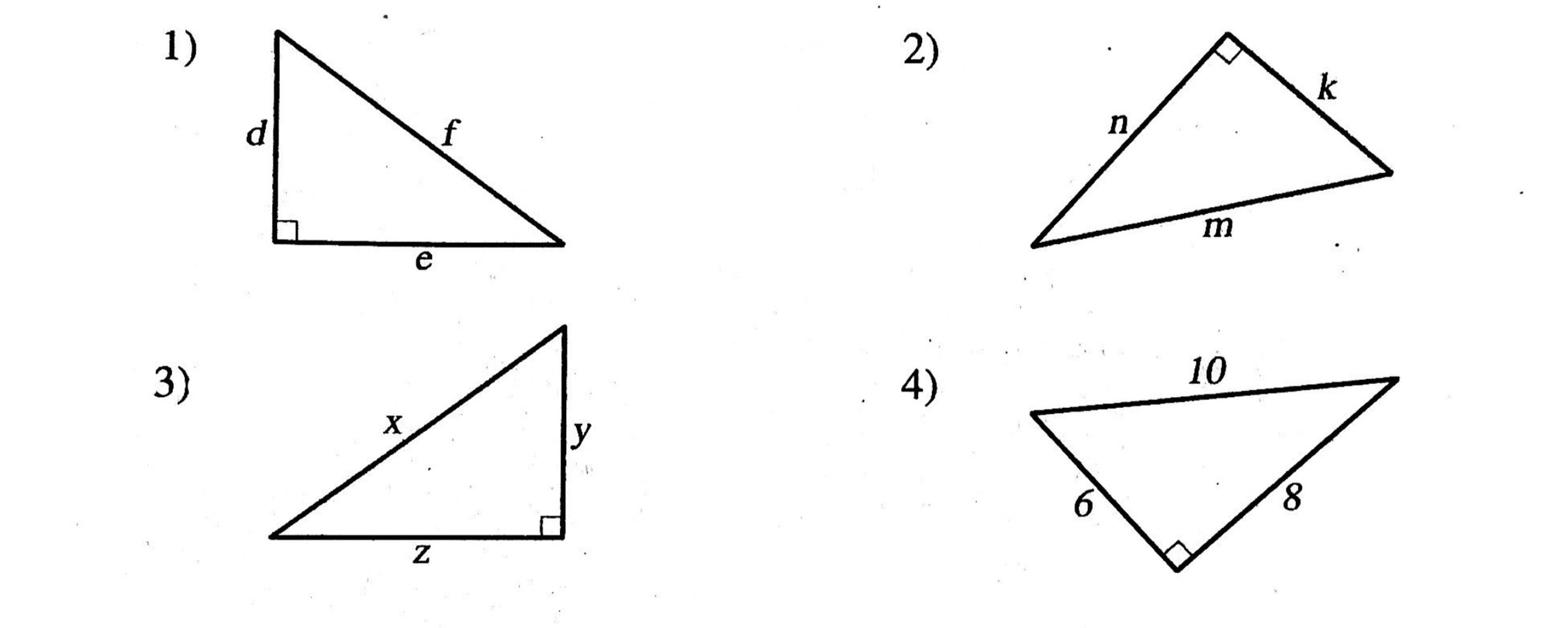 ตัวอย่างสามเหลี่ยมมุมฉาก