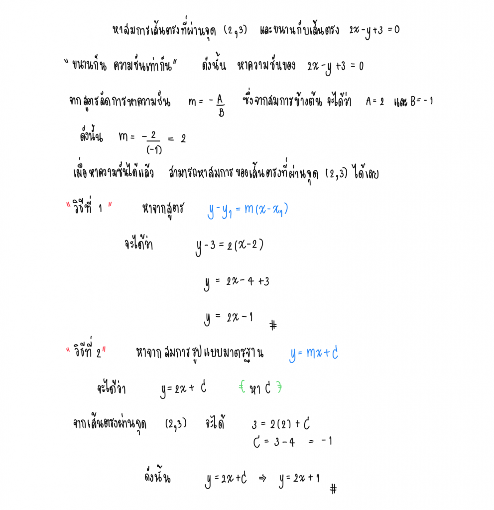 เส นตรง ความช นของเส นตรง และสมการของเส นตรง Nockacademy