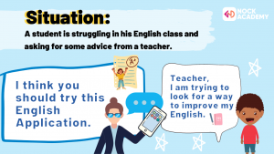 A student is struggling in his English class and asking for some advice from a teacher.