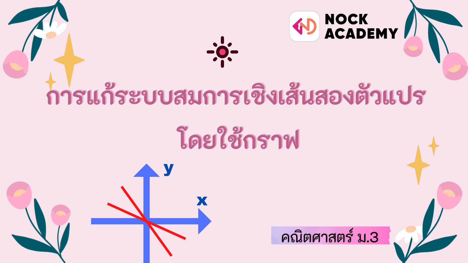 การแก้ระบบสมการเชิงเส้นสองตัวแปร โดยใช้กราฟ - Nockacademy